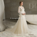 Manica lunga Dubai di lusso pizzo nuovo vestido de noiva su misura abito da sposa musulmano abiti da sposa abiti da sposa